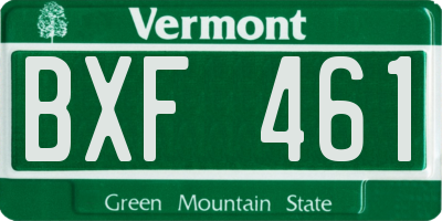 VT license plate BXF461