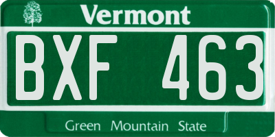 VT license plate BXF463