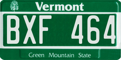 VT license plate BXF464