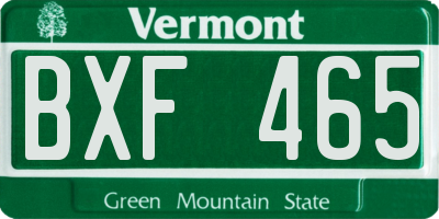 VT license plate BXF465