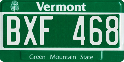 VT license plate BXF468