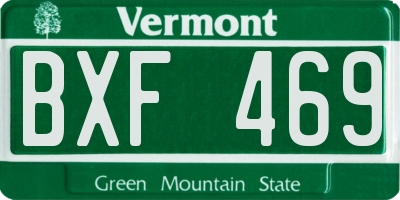 VT license plate BXF469