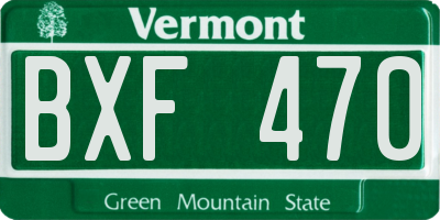 VT license plate BXF470