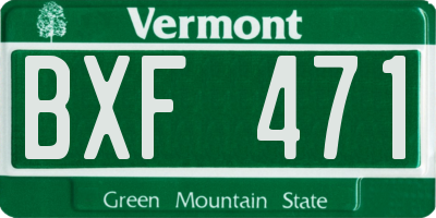 VT license plate BXF471