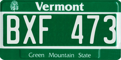 VT license plate BXF473