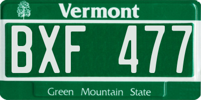 VT license plate BXF477