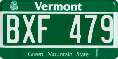 VT license plate BXF479