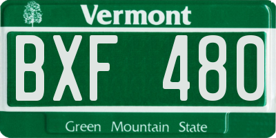 VT license plate BXF480