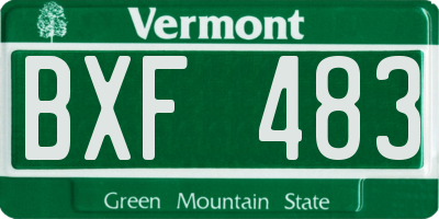 VT license plate BXF483