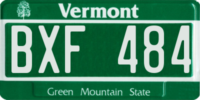 VT license plate BXF484