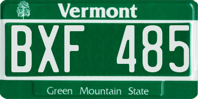 VT license plate BXF485