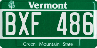 VT license plate BXF486