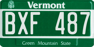 VT license plate BXF487