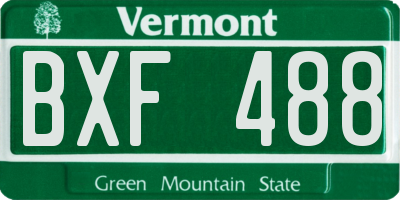 VT license plate BXF488