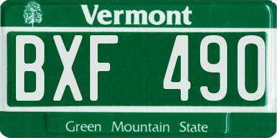 VT license plate BXF490
