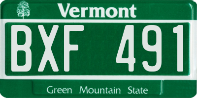 VT license plate BXF491
