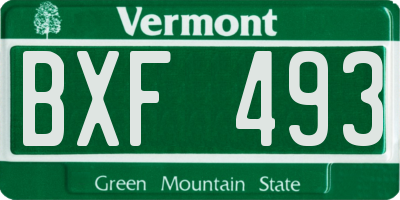 VT license plate BXF493