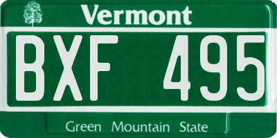 VT license plate BXF495