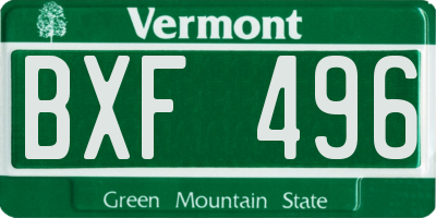 VT license plate BXF496