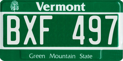 VT license plate BXF497
