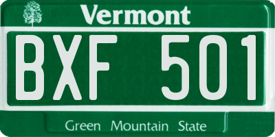 VT license plate BXF501