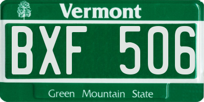 VT license plate BXF506