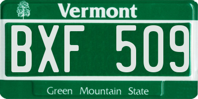 VT license plate BXF509