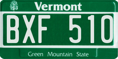 VT license plate BXF510