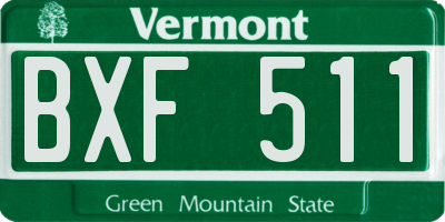 VT license plate BXF511