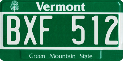 VT license plate BXF512