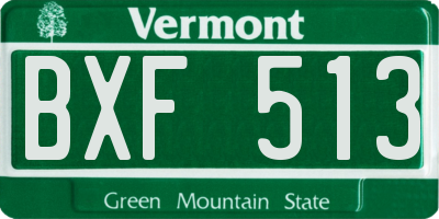 VT license plate BXF513