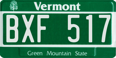 VT license plate BXF517