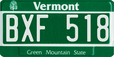 VT license plate BXF518