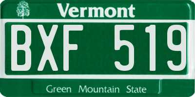 VT license plate BXF519