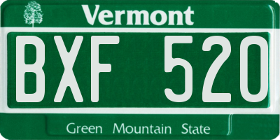 VT license plate BXF520