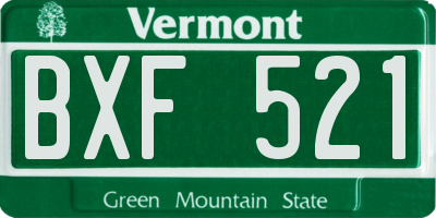 VT license plate BXF521