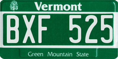 VT license plate BXF525