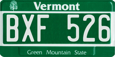 VT license plate BXF526