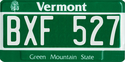 VT license plate BXF527