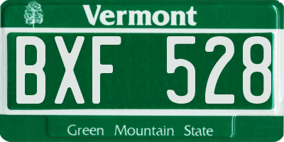 VT license plate BXF528