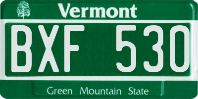 VT license plate BXF530