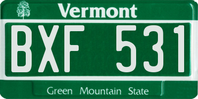VT license plate BXF531