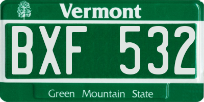 VT license plate BXF532