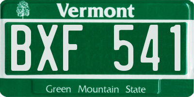 VT license plate BXF541