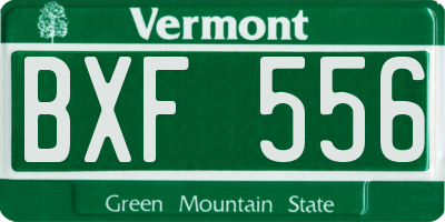 VT license plate BXF556