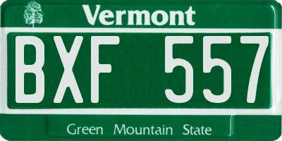 VT license plate BXF557