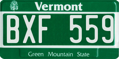 VT license plate BXF559