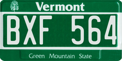 VT license plate BXF564
