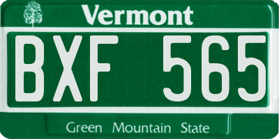 VT license plate BXF565