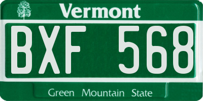 VT license plate BXF568